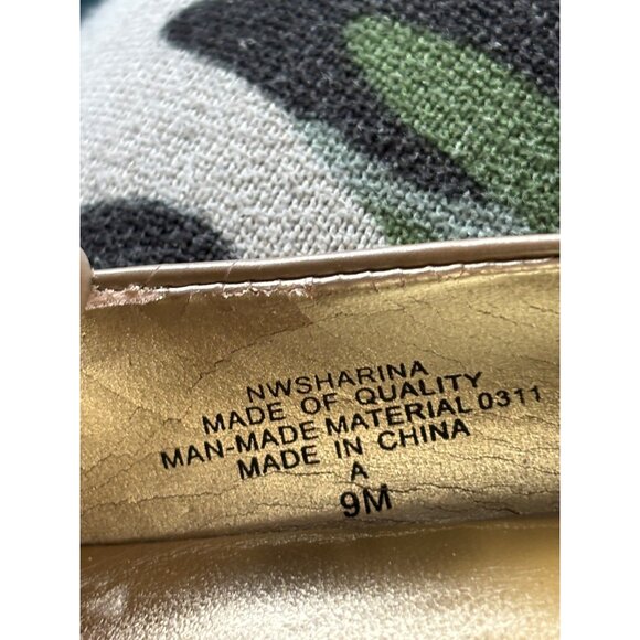 Nine West Sharina Nude Slingback Heels 9M 3" Heel Faux Patent Leather & Suede - Picture 4 of 11